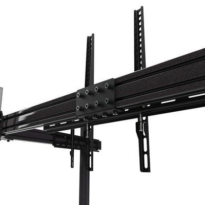 Freestanding Triple Monitor & TV Stand [Up to 65" Flat or 55" Curved]