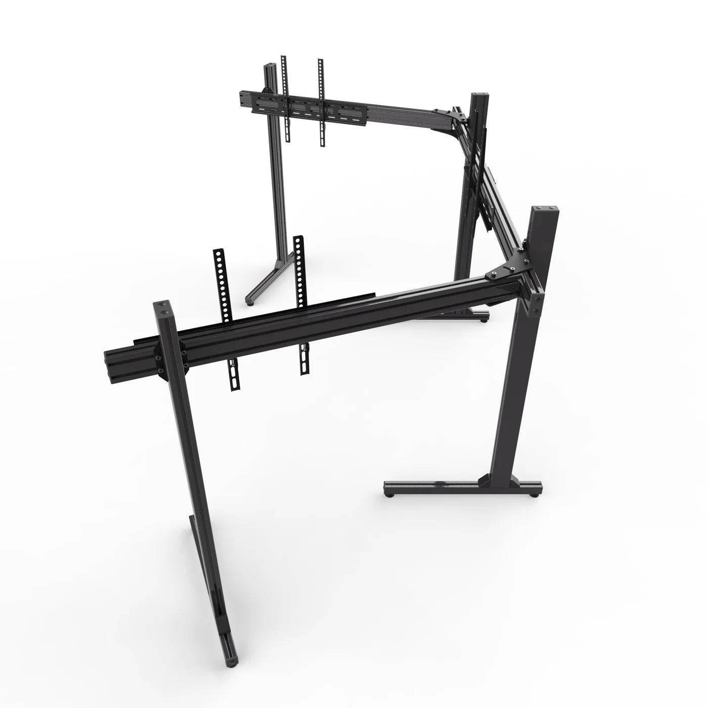 Freestanding Triple Monitor & TV Stand [Up to 65" Flat or 55" Curved]