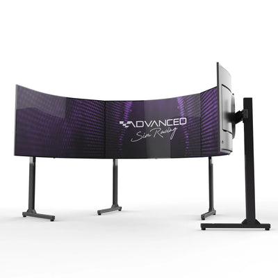 Freestanding Triple Monitor & TV Stand [Up to 65" Flat or 55" Curved]